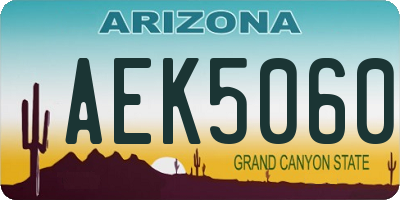 AZ license plate AEK5060