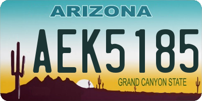 AZ license plate AEK5185