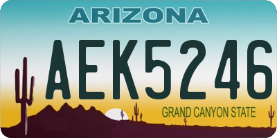 AZ license plate AEK5246