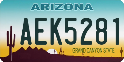 AZ license plate AEK5281