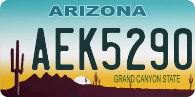 AZ license plate AEK5290