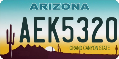 AZ license plate AEK5320