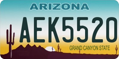 AZ license plate AEK5520