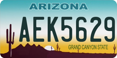 AZ license plate AEK5629