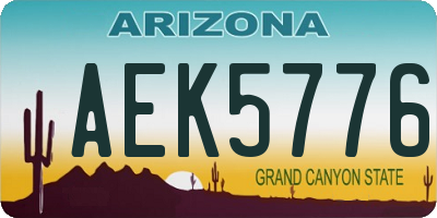 AZ license plate AEK5776