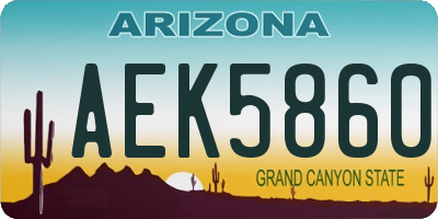 AZ license plate AEK5860