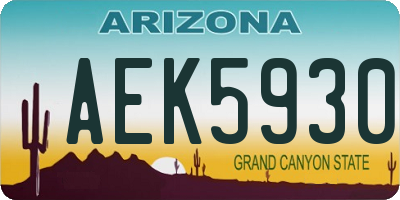 AZ license plate AEK5930