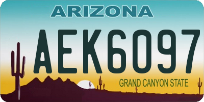 AZ license plate AEK6097