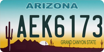 AZ license plate AEK6173