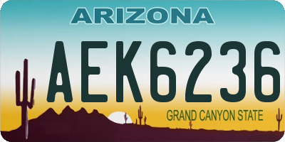 AZ license plate AEK6236