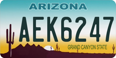 AZ license plate AEK6247