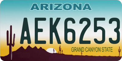 AZ license plate AEK6253