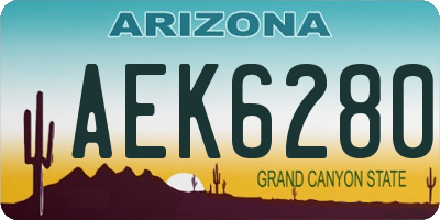 AZ license plate AEK6280