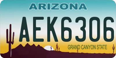 AZ license plate AEK6306