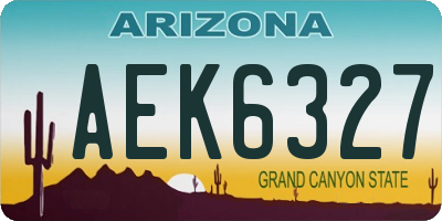 AZ license plate AEK6327