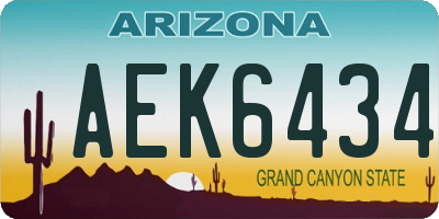 AZ license plate AEK6434