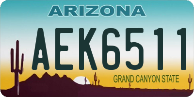 AZ license plate AEK6511