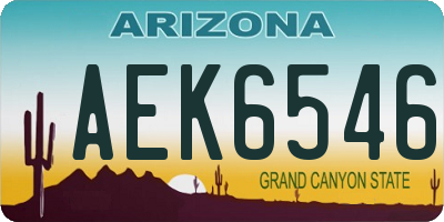 AZ license plate AEK6546