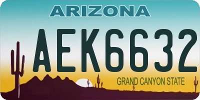AZ license plate AEK6632