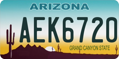 AZ license plate AEK6720