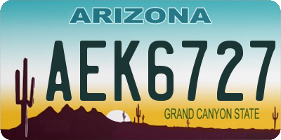 AZ license plate AEK6727