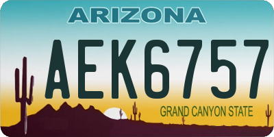 AZ license plate AEK6757