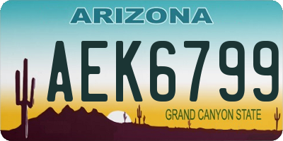 AZ license plate AEK6799