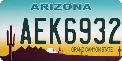 AZ license plate AEK6932