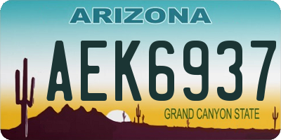 AZ license plate AEK6937