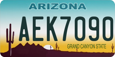 AZ license plate AEK7090