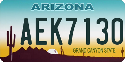 AZ license plate AEK7130