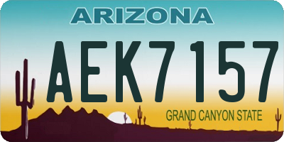 AZ license plate AEK7157