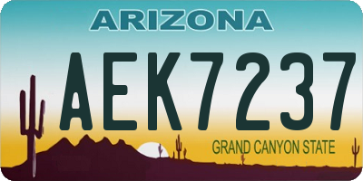AZ license plate AEK7237