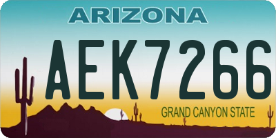 AZ license plate AEK7266