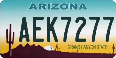AZ license plate AEK7277