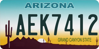 AZ license plate AEK7412