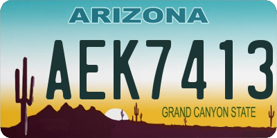 AZ license plate AEK7413
