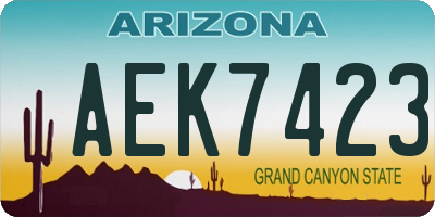 AZ license plate AEK7423