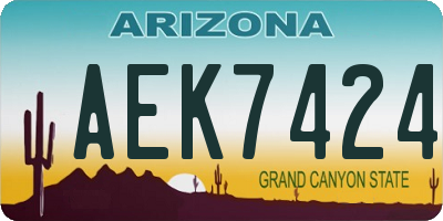 AZ license plate AEK7424
