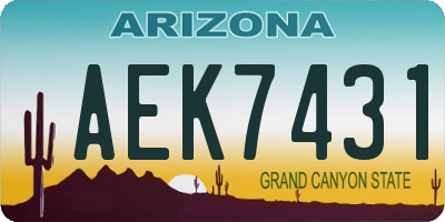 AZ license plate AEK7431