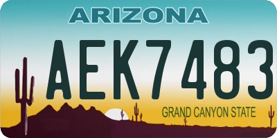 AZ license plate AEK7483