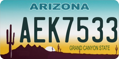 AZ license plate AEK7533