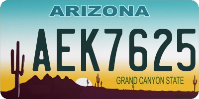 AZ license plate AEK7625