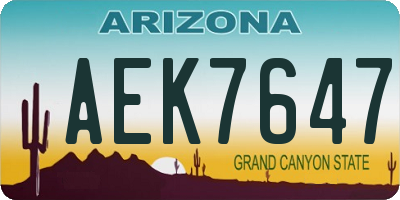 AZ license plate AEK7647