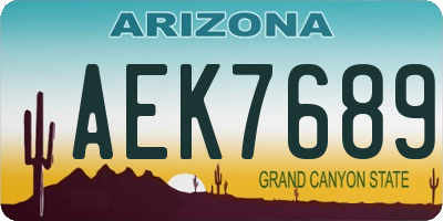 AZ license plate AEK7689