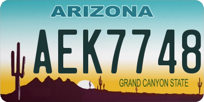 AZ license plate AEK7748