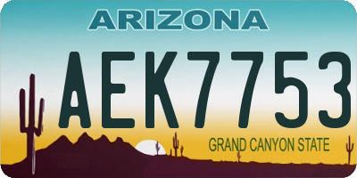 AZ license plate AEK7753