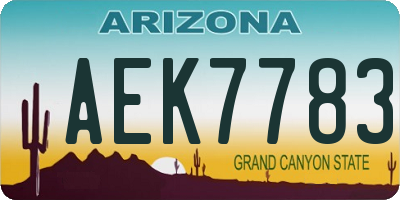 AZ license plate AEK7783