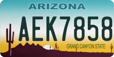 AZ license plate AEK7858