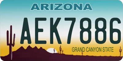 AZ license plate AEK7886
